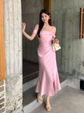 Xixi 2025 Summer Dress New Temperament Shoulder Sling Dress High-End Long Dress Women