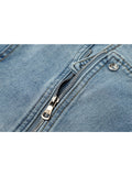 Jacket For Women Thick Vintage Locomotive Lapel Zippers Jacket Fashion Streetwear Hip Hop Loose Casual All-match Denim