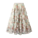 Up With Color Flower Mesh Dress Dress Girl 2025 Spring French Court Style Temperament Cake Skirt