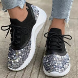 Zingj Flying Knit Breathable Lace-Up Single Shoes Women's Knit Platform Color Low Top Shoes