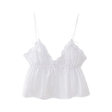 And Summer 2025 New Women's Street Fashion Bows Cotton Sling Vest