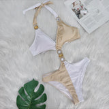 Zingj New Sexy Crystal Diamond Bikini Patchwork Women's Swimsuit Beach Vacation