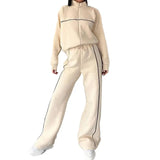 New Casual Long-Sleeved Sweatshirt With Striped Trousers Fashion Suit For