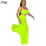Women 2 Piece Set 2023 Summer Sexy Off Shoulder Crop Top + High Waist Wide Leg Mesh See Through Pants Beachwear vacation