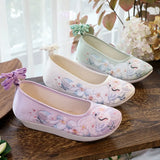 Zingj Shoes, Hanfu Shoes Ancient Style Ancient Thick Platform With Embroidered Cloth Shoes And Autumn And