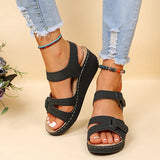 Zingj 2023 Plus Size Casual Fish Mouth Sandal Hot Roman Style Sandals Women Wear Velcro