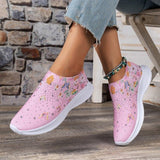 Women's Shoes Spring Breathable Sports Casual Shoes Water Drill Rainbow Shiny Flying Shoes Thick-Soled Running Women's