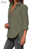 Lady Irregularly Split Shirt Casual 5XL Loose Blouse Women Shirts Spring Long Sleeve Button Tops Chic Clothes