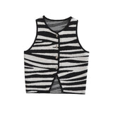 Women's Clothing 2025 Autumn And Winter New Fashion Two-Color Flat Needle Short Vest