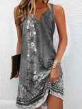Summer Wish Casual Wind A-Shaped Dress Sleeveless Vest V-Neck Dress