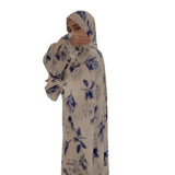 Summer Women's Long-Sleeved Print Robes Waist Temperament Fashion
