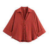 Summer Linen-Mixed Wide-Sleeved Shirt