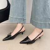 High-Heeled Shoes Red Bag Head Sandals Fairy Shoes 2025 New Summer Black Sharp Sandals