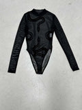 Velvet Snake-Print Sexy Perspective Mesh Yarn Laming Small Babes Half-High Collar Elastic Long-Sleeved