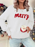 And Winter Christmas Sweater Women Loose Lettered Long-Sleeved Knitted Shirt