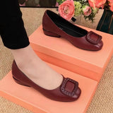 Bean Shoes Women 2025 Summer New Korean Version Of The Shallow Mouth Mother Single Shoes Low Heel Buckle Professional Foot Single