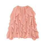 Spring 2025 New Long Fashion Loose Design Niche Laminated Shirt Top
