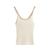 2025 New Slim Slim Lace Stitching Sling Vest 4192017 Metal Knit