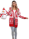 And Winter Sweater Women Christmas Elk Snowflake Embroidered Knitted Jacket