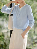 Fake Two Splicing Texture T-Shirt Girl 2025 Spring Intellectual Elegant Texture Sense Thin Age