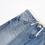 Women's INS Burst Retro Fashion Trousers Waist Spliced Casual Straight