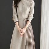 And Winter With Coat Knitted Dress Women's Long-Tender Large-Size Loose 100-Folded Cashmere Sweater Dress