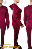 Sporty 2 Piece Set Hoodies and Sweatpants Fall Winter Clothes Women Two Piece Outfits Casual Tracksuits