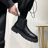 Zingj Boots Men's 2023 New British Style Men's Plus Size Thick Band Short Boots 45 46 Men's Boots