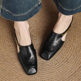 High-End Squeer Hollow Bag Head Half Slippers Women Wear Inside The Raised Square Head Muller Shoes And Cool