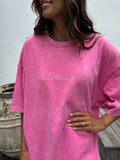 Korean Version Of The Ins Tide Brand Short-Sleeved T-Shirts For Women's Summer New Water Washing To Make Old Design Feel On The Bottom Of The