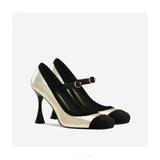 Jane Women 2025 Spring And Autumn 2025 New Square Head With Splicing Fine And Small Fragrant Wind Shallow High Heels Single