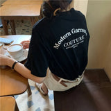Zingj Schoolgirl Short-Sleeved Jacket Summer 2024 New Korean Edition Loose Versatile Letter Half-Sleeve