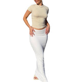Women's New Solid Color Body Short-Sleeved T-Shirt Women's Fashion Casual Bottoming