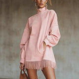 New High-Collar Velvet Retro Loose Pocket Tuxedo Long-Sleeved