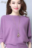 Femme Autumn Winter Women Sweater Batwing Sleeve Jersey mujer Oversized Jumper Slash Neck Women's Knitted Sweaters