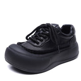 Layer Of Cowhick Retro Thick-Sed Loose Cake Shoes Women 2025 Spring New Casual Big Shoes Leather Single