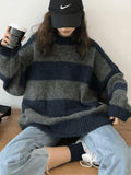 Oversized Stripe Pullover Sweater- Outfit