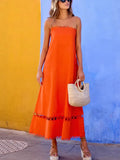 Women's Lace-Lace-Collateral Solid Sleeveless Dress Fashion Dress