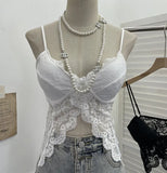 Real Shot Abstinence Hottie Low Breast With Breast Pad Lace Slings Vest V-Neck Butterfly-Like Umbilical Umb