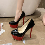 Autumn New High Heel Single Shoes Women's Color Fine Heel Sexy Single Shoes Waterproof Table Ultra-High Heel Nightclub Women's Shoes
