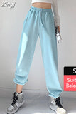Women's Tracksuit Pants Elastic Waist Wide Leg Oversized Loose White Sweatpants Women Gray Baggy Joggers Autumn Long