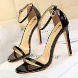 Shoes Pu Leather High Heels 2022 New Women Heels Sexy Stiletto Heels 11 Cm Party Shoes Color Matching Women