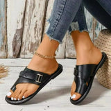 Zingj Slipper Female 2024 Summer Toe Belt Buckle Stitching Casual Roman