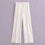 Women's INS Explosion Fashion Casual Round Collar Blouse + Casual Pants