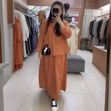 2025 New Women's Button Pocket Solid Color Half-Dress Skirt Fashion Suit
