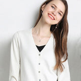 Women's cardigan sweater spring and autumn single-breasted sweater women's loose all-match top