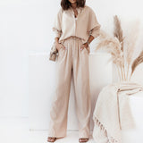Women's New Trendy Loose Shirt Broad-Legged Fashion Suit Women's Two