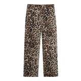 Women's 2025 Summer New Animal Prints Misty Skirt Straight Trouser Shirt