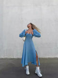 Women's Spring/Summer Explosion Solid Color Square Collar Sexy Open