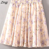 Women 28 Colors Fashion Simple Elastic Waist Summer Elegant Student Folds All-match Ulzzang Female Leisure Floral